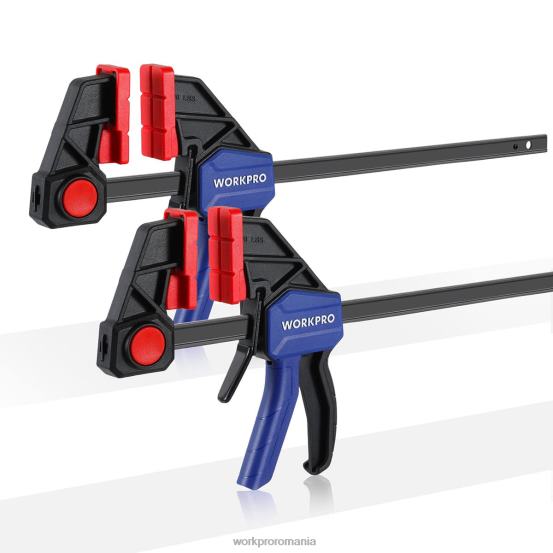 2 bucăți cleme de bară pentru prelucrarea lemnului, clemă/împrăștiere cu o singură mână de 300 lbs pentru sarcini medii WORKPRO 2HX80118 morden instrument