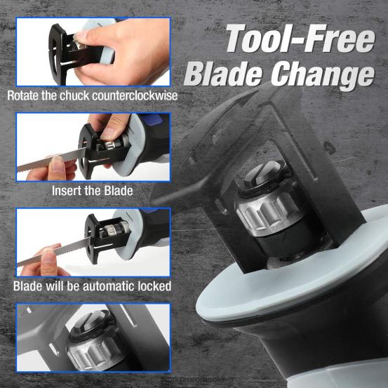 Ferăstrău alternativ fără fir de 12 V și kit de șurubelniță cu acumulator de 12 V și set de șurubelnițe magnetice de 12 buc și pistol de lipici fierbinte fără fir WORKPRO 2HX80321 util instrument