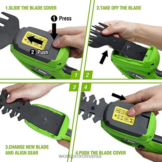 Mașină de tuns gard viu fără fir de 20 V și mașină de tuns gard viu portabil 2 în 1 și foarfece de tăiat din 2 piese și genunchiere de grădină WORKPRO 2HX80320 morden instrument