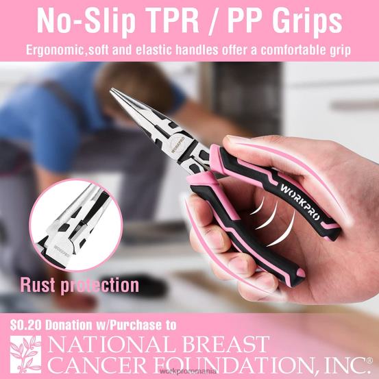 Set 4 buc. clești WORKPRO 2HX80251 roz instrument