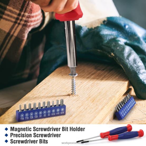 Set de 35 de unelte de uz casnic cu cutie de depozitare WORKPRO 2HX80246 roz/albastru instrument