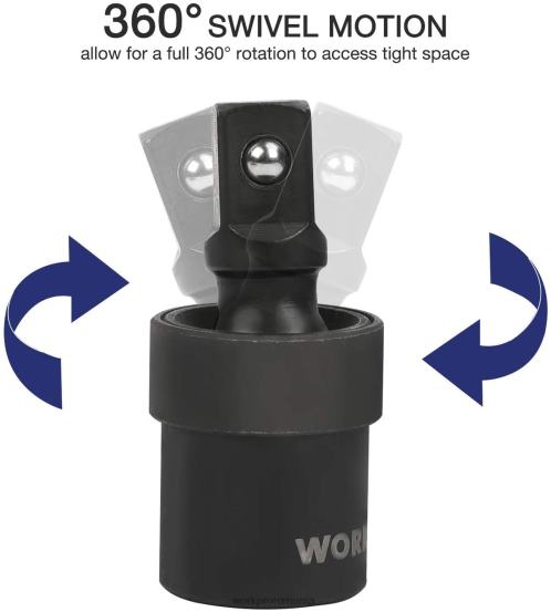 Set de 55 de bucăți de prize cu impact cu bare de extensie, oțel premium cr-v, prize sae și metrice cu carcasă de depozitare îmbunătățită WORKPRO 2HX80307 morden instrument