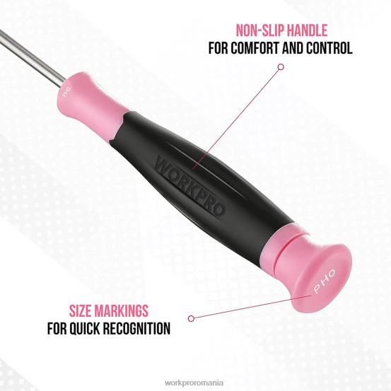 Set de șurubelnițe de precizie 10 buc, cu husă, phillips, crestat, stea torx, kit de reparare șurubelnițe mici cu vârf magnetic WORKPRO 2HX80255 roz instrument