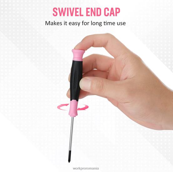 Set de șurubelnițe de precizie 10 buc, cu husă, phillips, crestat, stea torx, kit de reparare șurubelnițe mici cu vârf magnetic WORKPRO 2HX80255 roz instrument