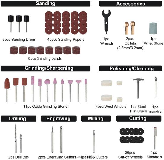 Trusă de scule rotative fără fir de 12 V pentru lucrare manuală și bricolaj WORKPRO 2HX80226 morden instrument