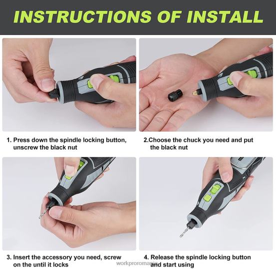 Trusă de scule rotative fără fir de 12 V pentru lucrare manuală și bricolaj WORKPRO 2HX80226 morden instrument