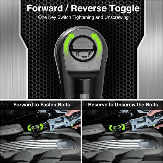 cheie electrică cu clichet fără fir, 12v 40 ft-lbs cheie electrică cu clichet 9 buc. WORKPRO 2HX80227 util instrument