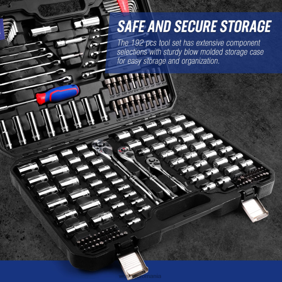 set de scule mecanice, 192 buc set chei tubulare cu carcasă de depozitare WORKPRO 2HX80311 util instrument