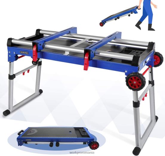 suport pentru ferăstrău de onglet Banc de lucru portabil 5 în 1 cu suport detașabil pentru ferăstrău și picioare reglabile în înălțime WORKPRO 2HX802 util depozitare