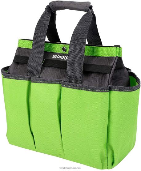 geanta pentru scule de gradina, geanta de depozitare tote de gradina cu 8 buzunare, organizator de casa pentru gradinarit interior si exterior WORKPRO 2HX80256 roz/verde depozitare