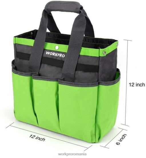 geanta pentru scule de gradina, geanta de depozitare tote de gradina cu 8 buzunare, organizator de casa pentru gradinarit interior si exterior WORKPRO 2HX80256 roz/verde depozitare
