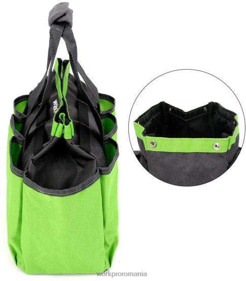 geanta pentru scule de gradina, geanta de depozitare tote de gradina cu 8 buzunare, organizator de casa pentru gradinarit interior si exterior WORKPRO 2HX80256 roz/verde depozitare
