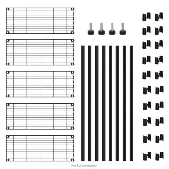 Raft pentru rafturi din sârmă pe 5 niveluri, rafturi metalice de depozitare, rafturi utilitare pentru sarcini grele WORKPRO 2HX8011 util depozitare