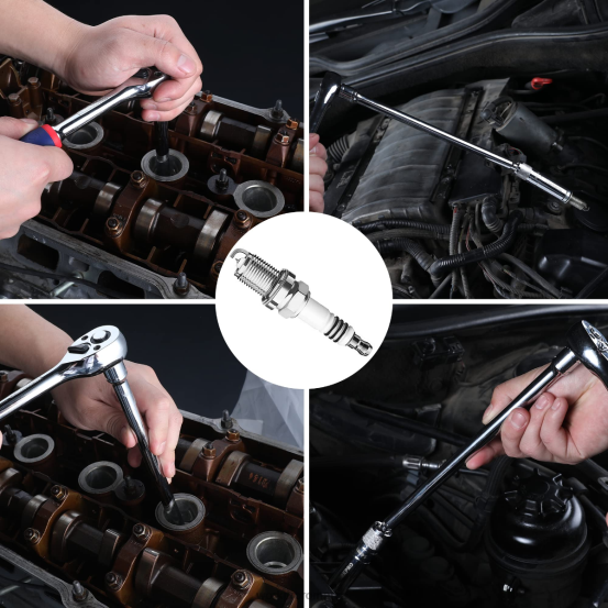 6 prize de perete subțire de 9/16 inchi, 5/8 inci, 13/16 inci, 14 mm cu set de prize pentru bujii pivotante magnetice cu extensii de 4, 6, 11 inci WORKPRO 2HX80139 nou instrument