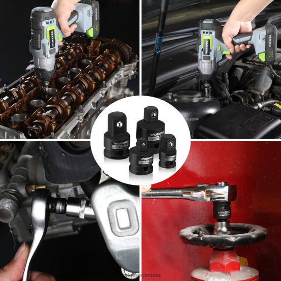 Set de adaptor și reductor pentru șofer cu impact din 4 piese, kit de conversie cheie WORKPRO 2HX8094 util instrument