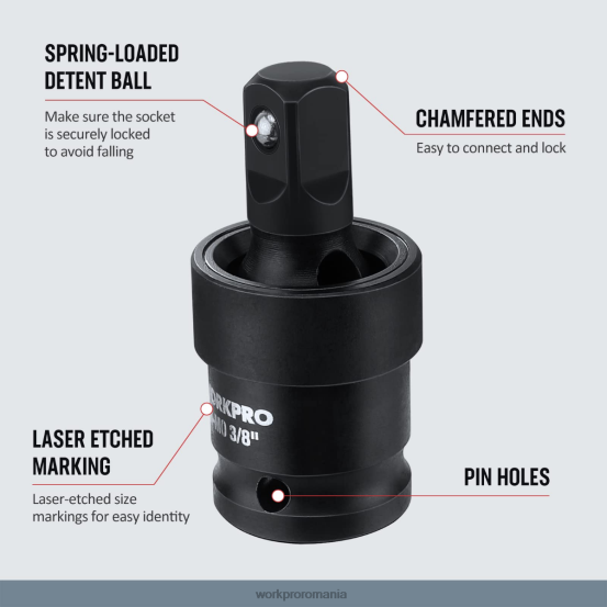 Set de articulații universale cu impact de 3 piese WORKPRO 2HX80148 util instrument