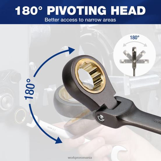 Set de chei combinate cu clichet cu cap flexibil, 8 buc, cu geanta organizatoare WORKPRO 2HX8086 util instrument