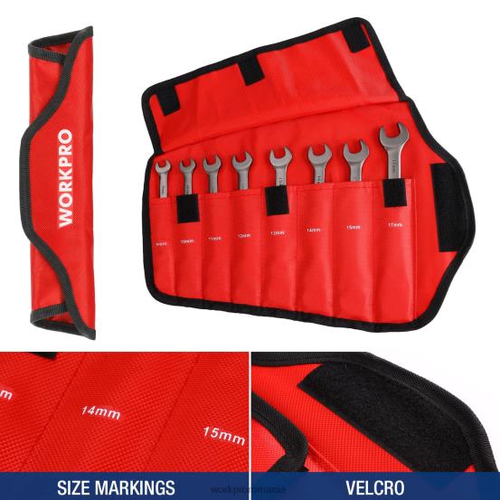 Set de chei combinate cu clichet cu cap flexibil, 8 buc, cu geanta organizatoare WORKPRO 2HX8086 util instrument