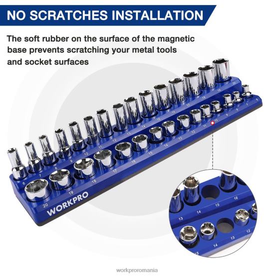 set de 4 organizatoare de receptoare magnetice WORKPRO 2HX80134 morden instrument