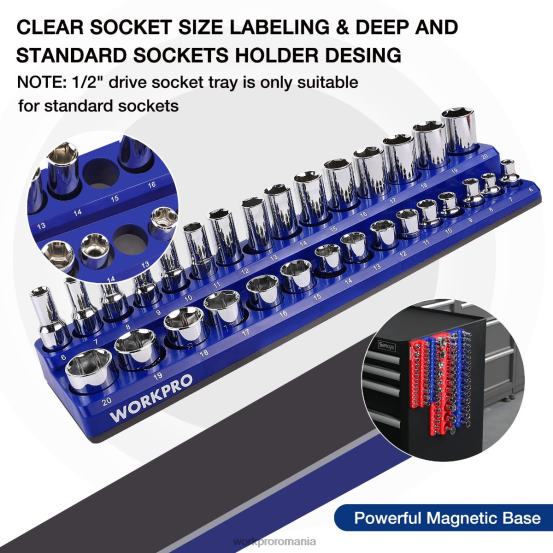 set de 4 organizatoare de receptoare magnetice WORKPRO 2HX80134 morden instrument