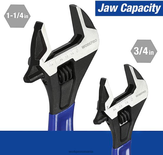 Set chei ajustabile 2 buc pentru atelierul de garaj de acasă și bricolaj WORKPRO 2HX8087 util instrument