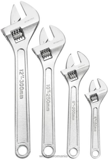 Set de 4 chei reglabile forjate, tratate termic, cromate WORKPRO 2HX8084 util instrument