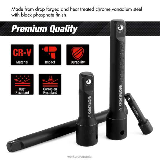 Set de bare de extensie 9 buc WORKPRO 2HX80141 morden instrument