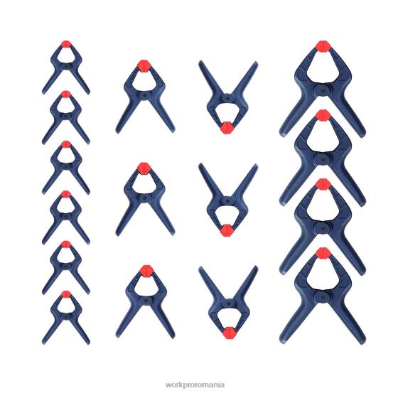 Set de cleme cu arc din nailon de 16 buc pentru studiouri de fotografie de prelucrare a lemnului și lucrări de bricolaj WORKPRO 2HX80119 albastru instrument