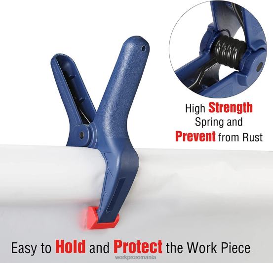 Set de cleme cu arc din nailon de 16 buc pentru studiouri de fotografie de prelucrare a lemnului și lucrări de bricolaj WORKPRO 2HX80119 albastru instrument