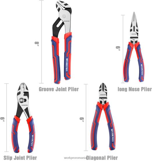 4 bucăți premium cr-v clești de construcție seturi de instrumente WORKPRO 2HX8072 morden instrument