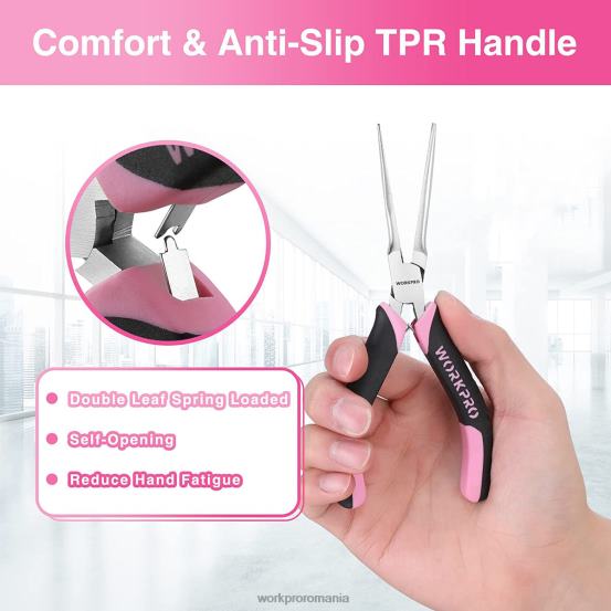 Set mini clesti 6 buc cu husa WORKPRO 2HX8065 roz instrument