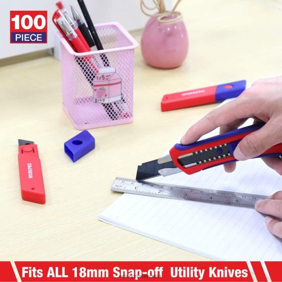 Lame snap-off de 18 mm Lama de schimb din oțel SK5 se potrivește la pachet de 100 WORKPRO 2HX8053 util instrument