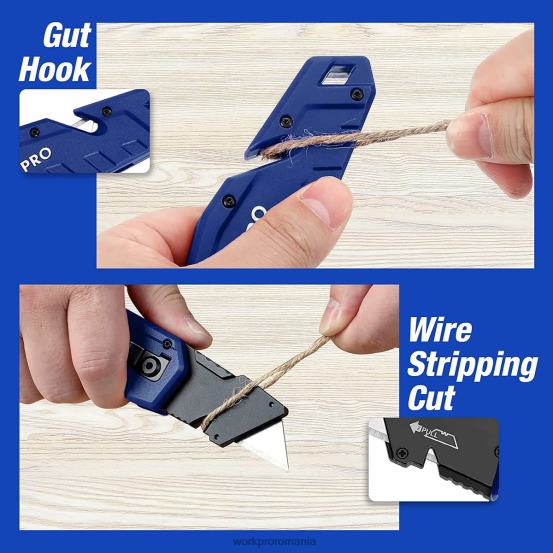 cuțit utilitar pliabil cuțit utilitar cu mâner din nylon ușor, cu lame suplimentare de 10 bucăți WORKPRO 2HX8038 roșu/albastru/negru instrument