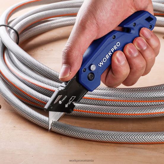 cuțit utilitar pliabil cuțit utilitar cu mâner din nylon ușor, cu lame suplimentare de 10 bucăți WORKPRO 2HX8038 roșu/albastru/negru instrument
