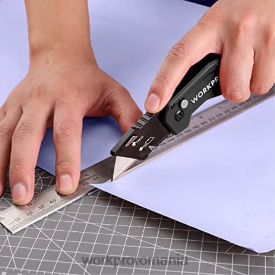 cuțit utilitar pliabil cuțit utilitar cu mâner din nylon ușor, cu lame suplimentare de 10 bucăți WORKPRO 2HX8038 roșu/albastru/negru instrument