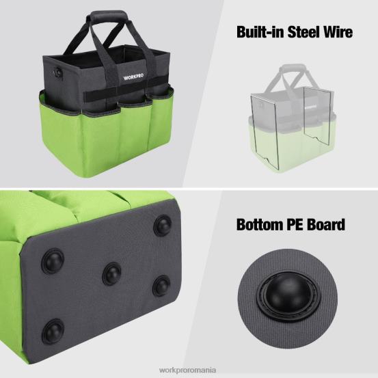 Geantă tote de grădină rezistentă, cu 10 buzunare și curea lungă de umăr reglabilă WORKPRO 2HX80281 util instrument