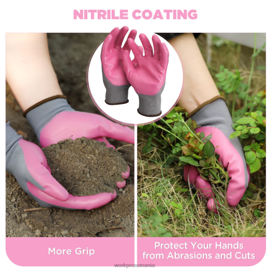 Set de 4 unelte de grădină din aluminiu WORKPRO 2HX80285 alb/roz instrument