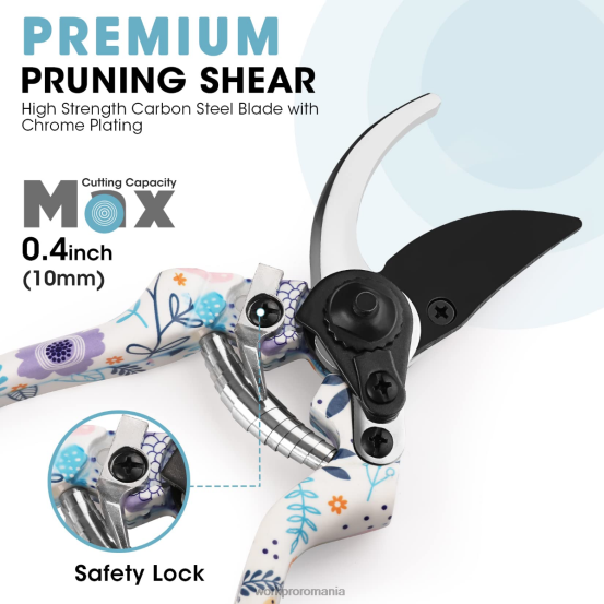 Set de 4 unelte de grădină din aluminiu WORKPRO 2HX80285 alb/roz instrument