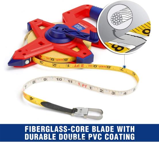 Bandă de măsurare cu bobina deschisă cu lamă dublă din fibră de sticlă acoperită cu nailon, 100 de picioare WORKPRO 2HX80109 nou instrument