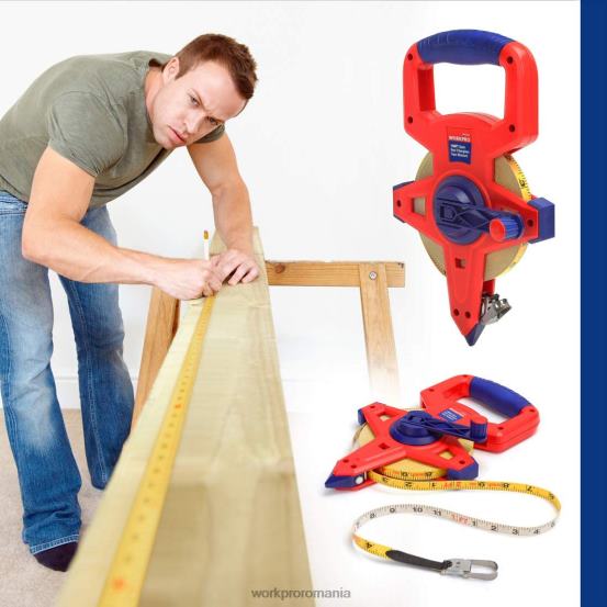 Bandă de măsurare cu bobina deschisă cu lamă dublă din fibră de sticlă acoperită cu nailon, 100 de picioare WORKPRO 2HX80109 nou instrument