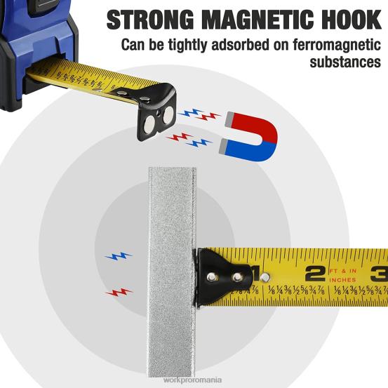 Bandă de măsurare de 25 ft, 1/8 fracții și 1/32 de precizie bandă de măsurare ușor de citit, bandă de măsurare retractabilă cu acoperire din nailon WORKPRO 2HX80105 util instrument