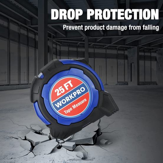 Bandă de măsurare de 25 ft, 1/8 fracții și 1/32 de precizie bandă de măsurare ușor de citit, bandă de măsurare retractabilă cu acoperire din nailon WORKPRO 2HX80105 util instrument