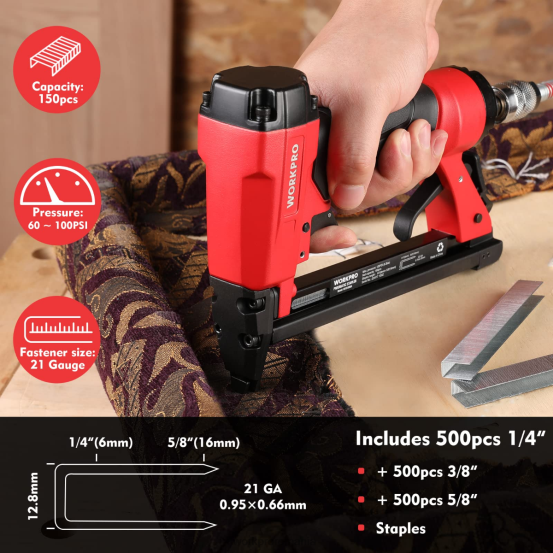 pistol de capsare pneumatic, capsator tapiterie 8016/7116 WORKPRO 2HX80182 morden instrument