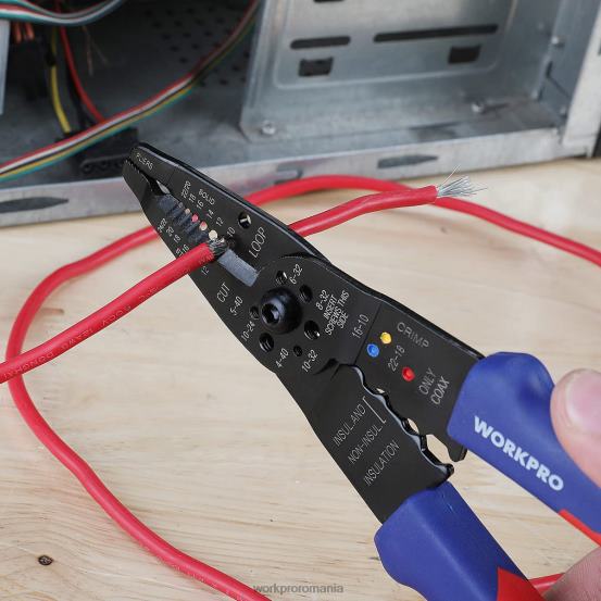 Dispozitiv de îndepărtare a sârmei de 8 inci, tăietor de sârmă cu unelte multiple pentru decuparea, tăierea și sertizarea WORKPRO 2HX80158 util instrument