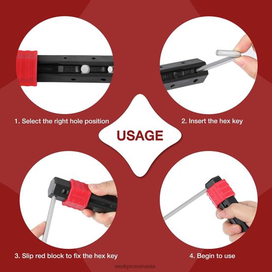 Set de chei hexagonale cu braț lung de 27 de bucăți pentru aderență excelentă și transfer de cuplu WORKPRO 2HX8062 util instrument