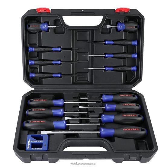 Set de șurubelnițe magnetice, 16 buc șurubelnițe de precizie torx cu crestătură Phillips cu magnetizator WORKPRO 2HX8098 nou instrument