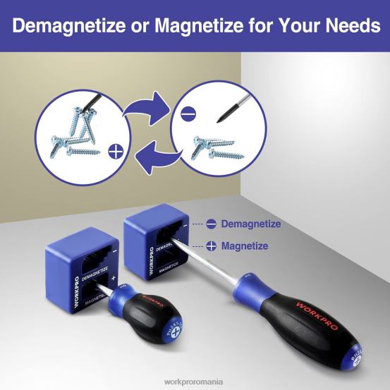 Set de șurubelnițe magnetice, 16 buc șurubelnițe de precizie torx cu crestătură Phillips cu magnetizator WORKPRO 2HX8098 nou instrument