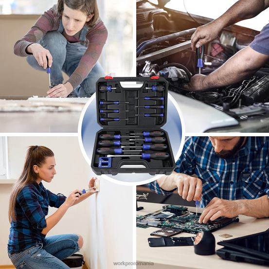 Set de șurubelnițe magnetice, 16 buc șurubelnițe de precizie torx cu crestătură Phillips cu magnetizator WORKPRO 2HX8098 nou instrument