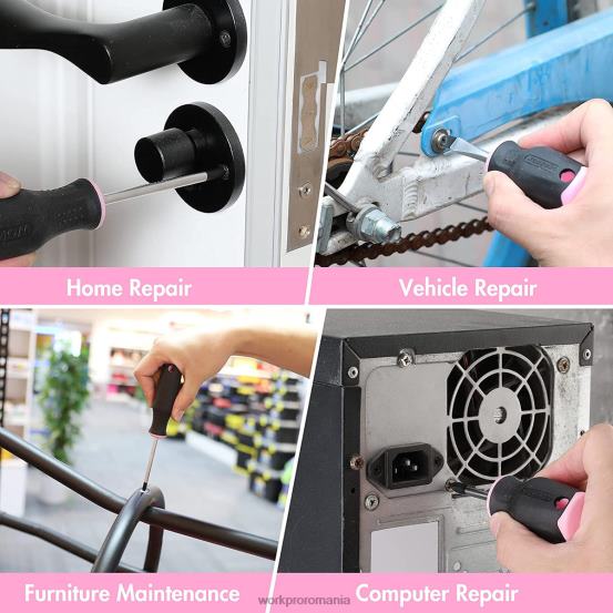 Set șurubelnițe magnetice 6 buc WORKPRO 2HX80244 roz instrument