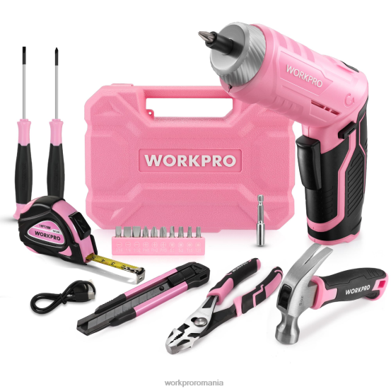 Trusă de instrumente pentru acasă 18 buc WORKPRO 2HX80102 roz/albastru instrument